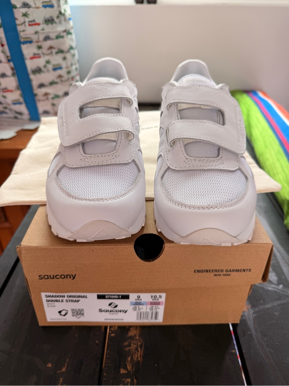 Saucony White Double-Strap Athletic Sneakers